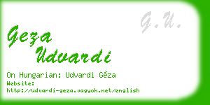 geza udvardi business card